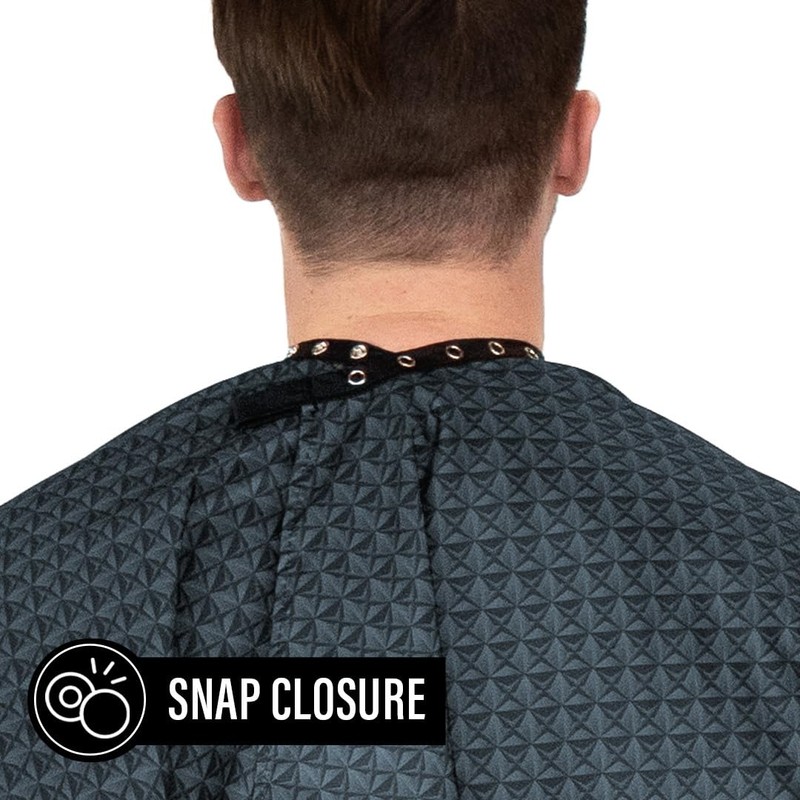 BD Barber Diamond Grid Barber Cape - Snap Closure, Water-Resistant,