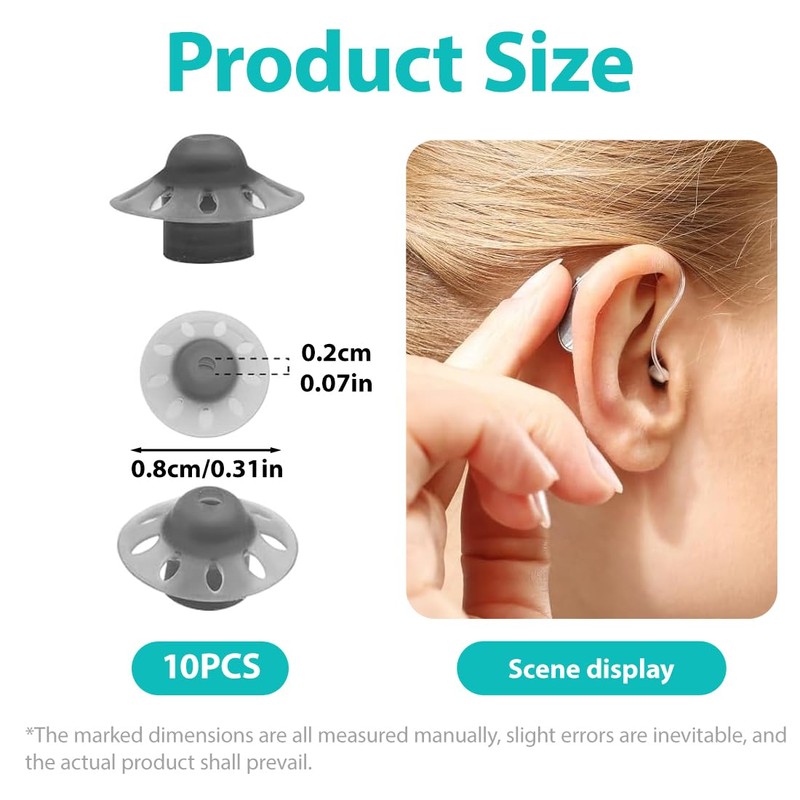 RAMGLYO 10 Pcs Hearing Aid Domes Hearing Aid Open Domes