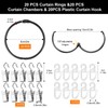 HavaCue 20 Pieces 50 mm Curtain Rings with Clips, Curtain