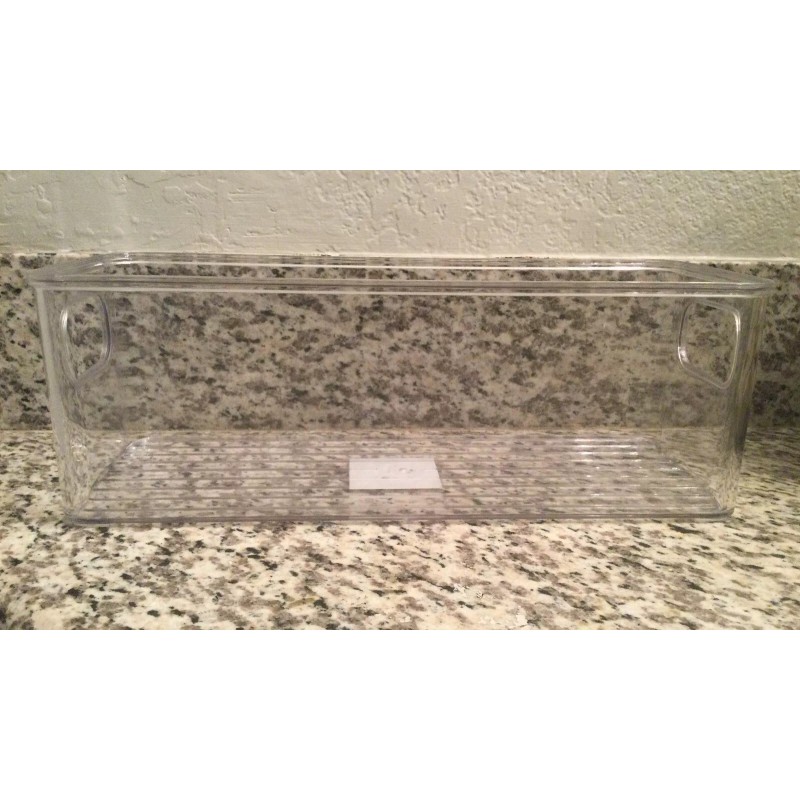 Unknown TWO Clear Stackable Plastic Organizer Storage Bins * Medium