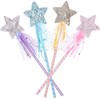 4 Pcs Princess Wand, Glitter Wand Princess Birthday Party Decorations
