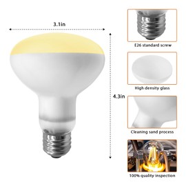 yimidool Reptile Heat Lamp Bulbs, 2-Packs 75W 3000H Heat Bulb with E26 Socket, UVA Basking Light for Bearded Dragons/Lizards/Turtles/Geckos/Snakes/Chameleons with Natural Sunlight Simulation