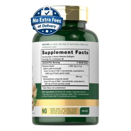 Ajo y Perejil Sin Olor 1800 mg 200 Cápsulas Blandas | Suplemento Herbal