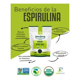 Alga Spirulina Máxima Orgánica 500 Bolitas Espirulina 3pack                                                                                           