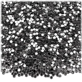 The Crafts Outlet 5,050pc Flatback Acrylic Rhinestones Round 2mm Tiny for Nails - Charcoal Gray