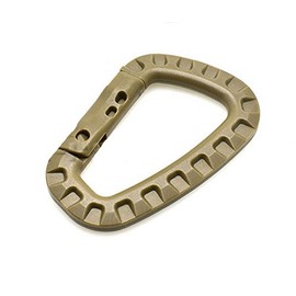 GEO-VERSAND Molle 10392-A1 Plastic Carabiner Large 8 cm Pack of 10 Beige