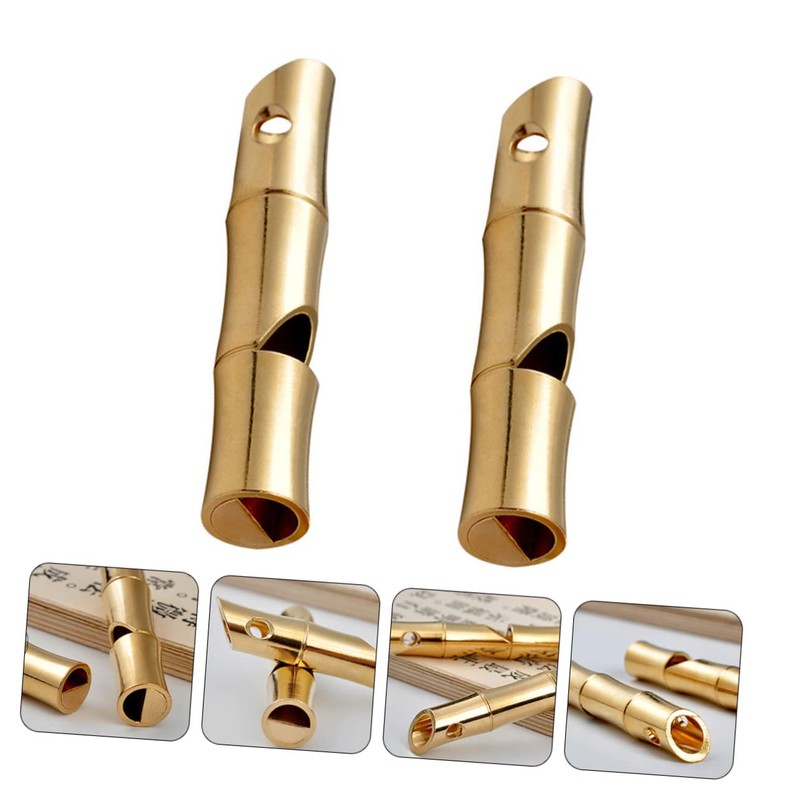 Kisangel 5sets Loud Clear Keychain Whistle Brass Emergency Referee for