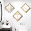 ZOLAPI 2PCS Crystal Rhinestone Diamond Wall Mirror.Brilliant Hand-Spliced Glass Mirror.Gold