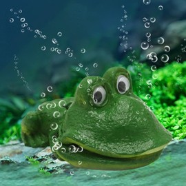 Aquarium Air Bubbler Decorations - Frog Air Stone Bubbler Aerating Aquarium Ornament | Funny Aquatic Decor Resin Fish Tank Sculpture for Freshwater Habitat Landscape