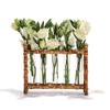 Tozai Home WTR006 Natural Bamboo Vase Includes 5 Glass Tubes