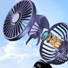 jiangler Portable Handheld Fan with Base and Lanyard USB Rechargeable