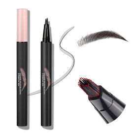 Liquid Microblading Eyebrow Pencils for Women – Waterproof, Quick-Drying Brow-Fection Pen with Angled Square Tip for Hair-Like Strokes, Long-Lasting & Multi-Use for Eyebrows, Hairline & Beard(04Black)