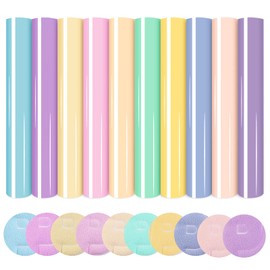 Tintnut 3D Puff Vinyl Heat Transfer - 10 Sheets 12inches X 10inches Pastel Puff HTV Puff Heat Transfer Vinyl 3D Puffy Iron On Vinyl for T-Shirts DIY Compatible with Cricut Or Silhoutte Cameo