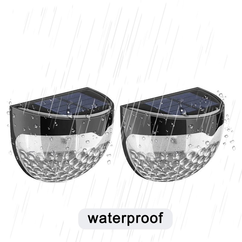 4Pcs Solar Fence Lights 6LED Garden Light Waterproof Decorative Lamps