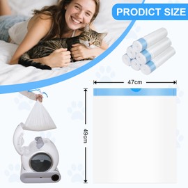 120 Ultra-Strong Cat Litter Box Liners 15L Leak-Proof Waste Bags for Cleanpethome Self-Cleaning Litter Box (Blue)