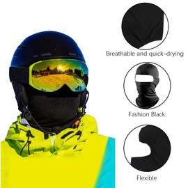 MUNSKT 4 Pcs Balaclava Ski Face Mask Motorbike Helmet Cover for Summer Winter, Multifunctional Unisex Motorcycle Cycling Neck Hat Outdoor Sports Black