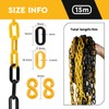 SWAWIS 15 m Plastic Barrier Chain, 6 mm Thick, Yellow/Black