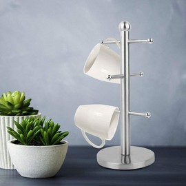 Árbol de tazas de acero inoxidable Soporte de secado de tazas Soporte de tazas de café Organizador de tazas de té