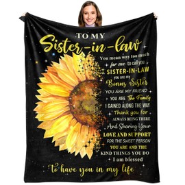 puekrtoa Sister in Law Birthday Gifts, Gift for Sister in Law for Women, Best Sisters-in-Law Wedding Gift Ideas, Sisters in Law Throw Blanket 60"X50"