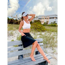 Fulbelle Athletic Skort for Women, Golf Skirts for Women High Waisted Sports Running Tennis Skirts with Pockets Black 2XL