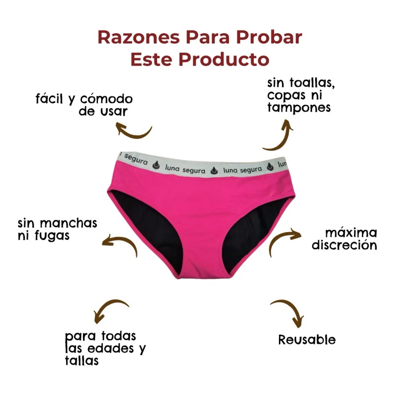 Luna Segura Calzones Menstruales Niña Abundante Pack De 3