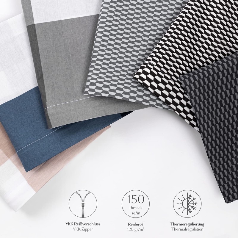 Alreya Renforcé Pillowcase, 100% Cotton, Super Soft Pillowcase with YKK