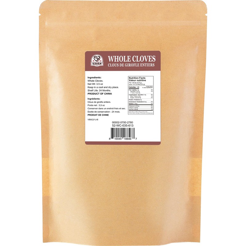 52USA Cloves Whole 3.5 oz (Pack of 1), Great for