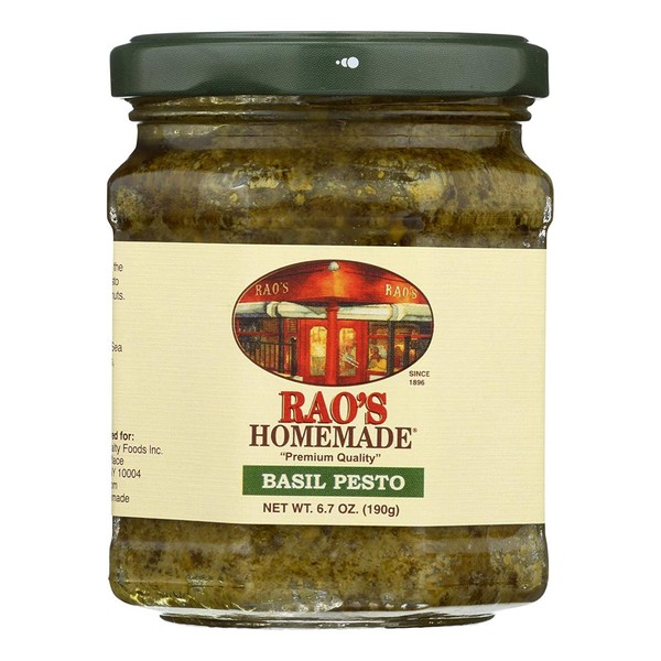 Rao's Homemade Basil Pesto Sauce | 6.7 oz | Flavorful Pasta Sauce | Premium Quality | With Cheese, Nuts, Garlic & Olive Oil