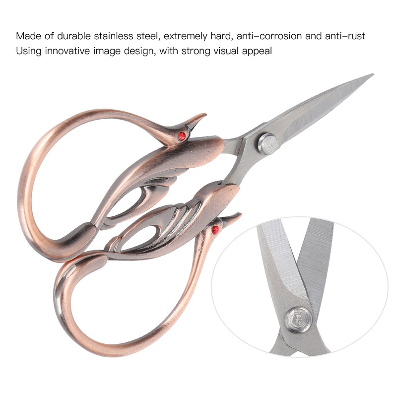 Scissors Retro DIY Swan Shaped Cross Stitch Household Cloth Cutting