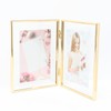 AhaGo Folding Dual Frame, Gold Floating Picture Frame, 6"×8", Vertical,