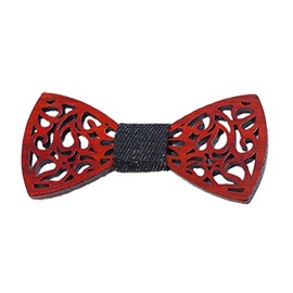 Fashion Wooden Mens Bow Ties Handcrafted Wooden Adjustable Bowties Nicktie (F)