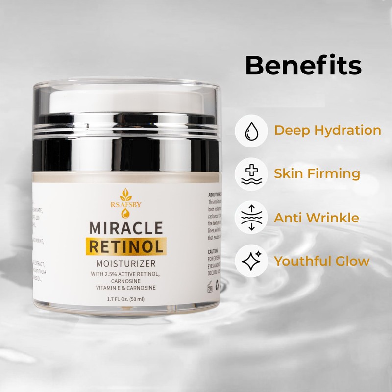 Miracle Retinol Moisturizer – 2.5% Active Retinol, Vitamin E &