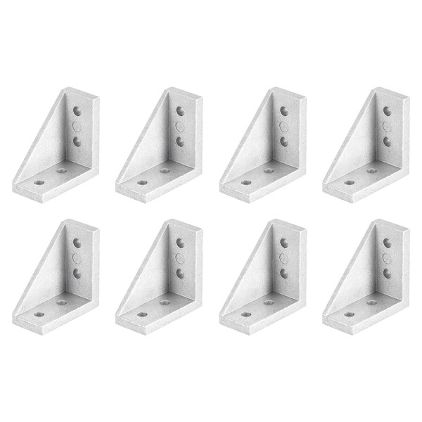 sourcing map 8Pcs Inside Corner Bracket Gusset, 38x38x18mm 2040 Angle