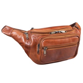 STILORD Maverick Belt Bag Genuine Leather for Smartphone Tablet Purse Vintage Bum Bag, Cognac - Glossy