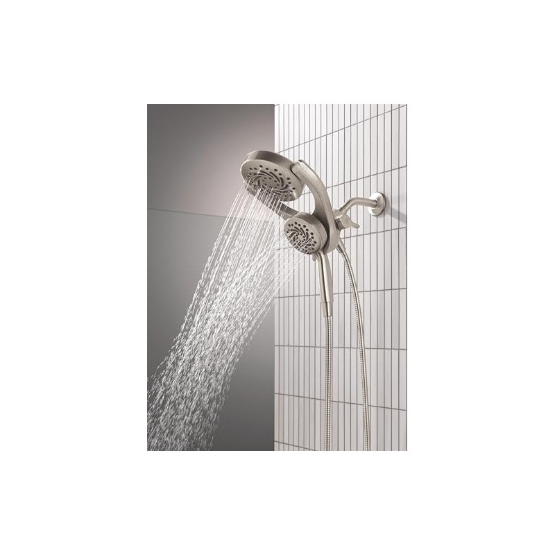 Delta 5-Setting HydroRain 2-in-1 Dual Shower Head with ProClean Spray,