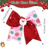 7" Christmas Glitter Large Cheer Hair Bows Clips for Girls