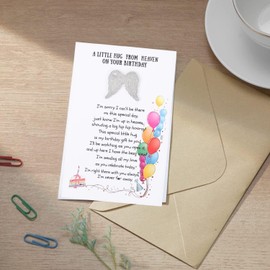 RF&CM Pocket Hug From Heaven on your Birthday | Pocket Hug | Letter from Heaven | Birthday Gift | Bereavement | keepsake | Sympathy Gift | Loss