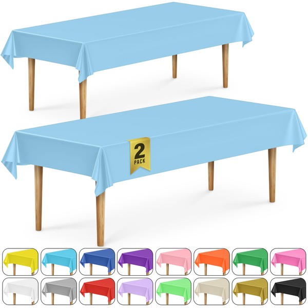 DecorRack 2 Rectangular Tablecloths BPA-Free Plastic, 54 x 108 inch,