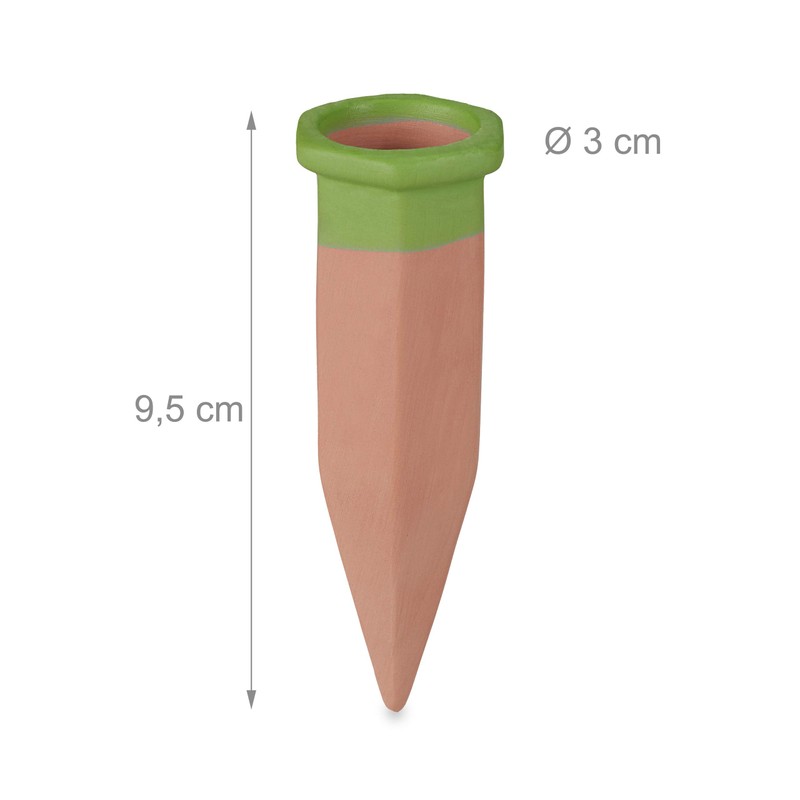 Relaxdays Clay Tips Watering, Set of 4, Water Dispenser for