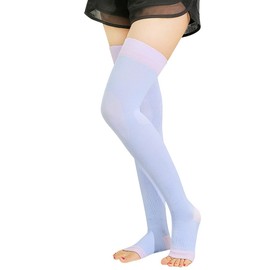 THREEGUN, Women's Compression Socks, High Socks, Sleeping Socks, Long Socks, Beautiful Legs, For Night, purple