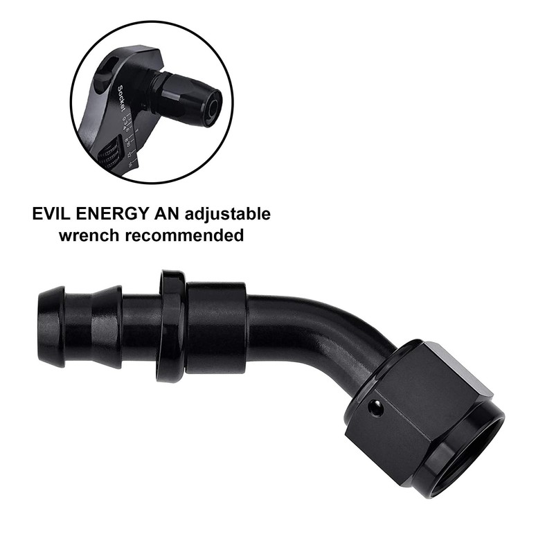 EVIL ENERGY 10AN 45 Degree Push Lock Hose Fitting End