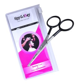 Nose Hair Scissors, Rounded Tip for Trimming Small Details Facial Hair, Ear Hair, Eyebrow (Black)