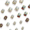 24pcs Fall Press on Nails Short Square Thanksgiving Day Fake
