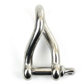 DAUMLINK® Aisi 316 Stainless Steel Twisted Round Shackles for Connecting Chains or Tamps to Eyelets 6 mm Pack of 2