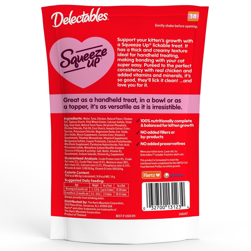 Delectables Squeeze Up Kitten Creamy Squeezable Puree, Lickable Wet Cat