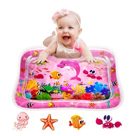 ZMLM Baby Tummy Time Water Mat for Babies: Baby Toys Gifts for Newborn Infant 3 6 9 12 Month Boy Girl Inflatable Activity Playmat Sensory Mat Toddler Belly Time Pat Indoor Summer Gifts (Pink)