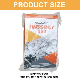 Onezebra Survival Bag, Bivvy Bag, Emergency Survival kit, Survival kits, Reusable, suitable for outdoor camping and hiking, ultra-lightweight, heat and cold resistant (orange, 200×90cm)