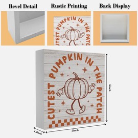 Fall Decorations for Home Farmhouse Fall Pumpkin Decor Autumn Kitchen Decorations Cute Autumn Thanksgiving Decor for Table 5 x 5 inches (Tub 2617)