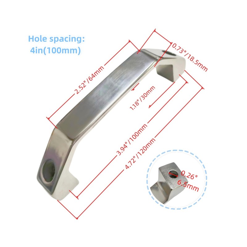 Heavy Duty 304 Stainless Steel Bow Door Handle, Handle handrail