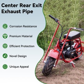 XIKOBY CT100U Exhaust Pipe Compatible with Mini Bike Coleman F-RP GMB100 Massimo MB100 Rascal Lite Predator 79cc 98cc 99cc 3.0HP 154F Engine Parts Black